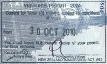 Passport Stamps New Zealand